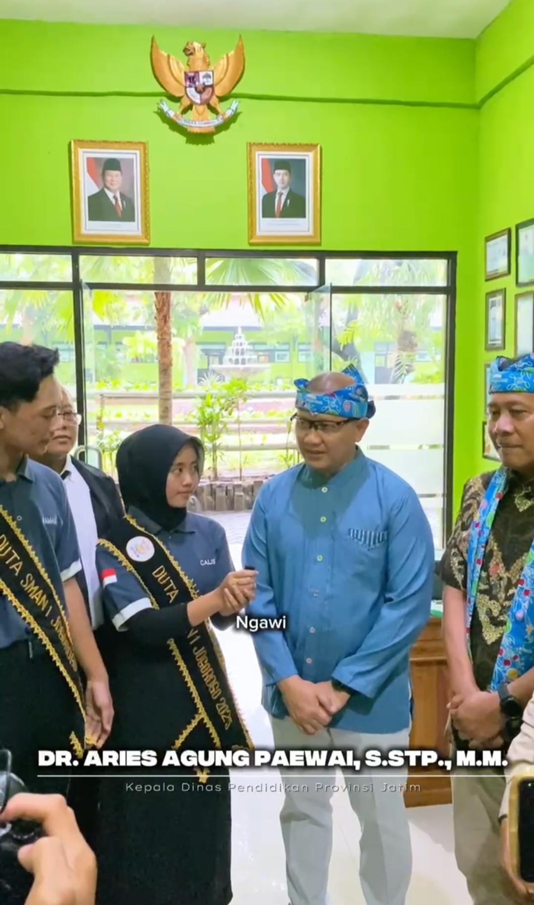 Bangga... Bapak Dr. ARIES AGUNG PAEWAI, S.STP., M.M berkunjung ke SMAGO